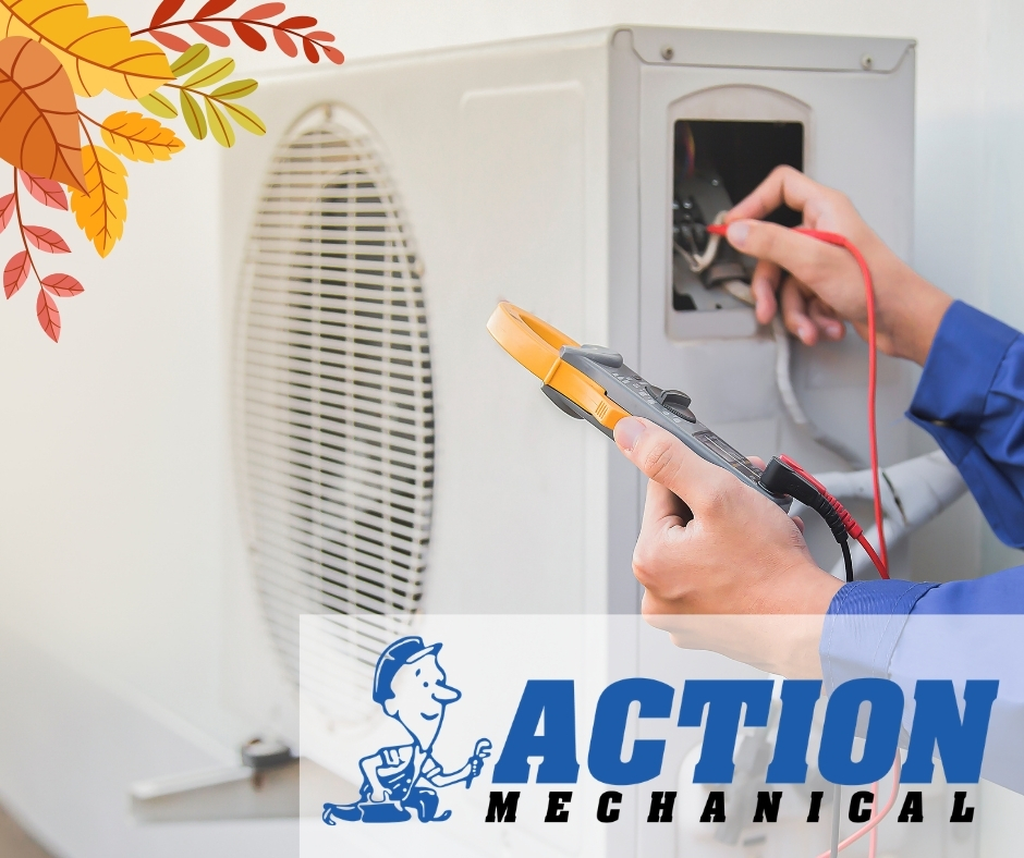 Fall maintenance on HVAC unit