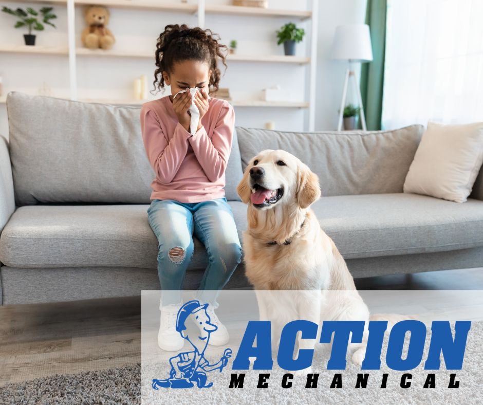 Image of pet owner with allergies.